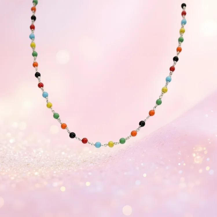 Pure Silver Drishti multibead Mani Baby Chain